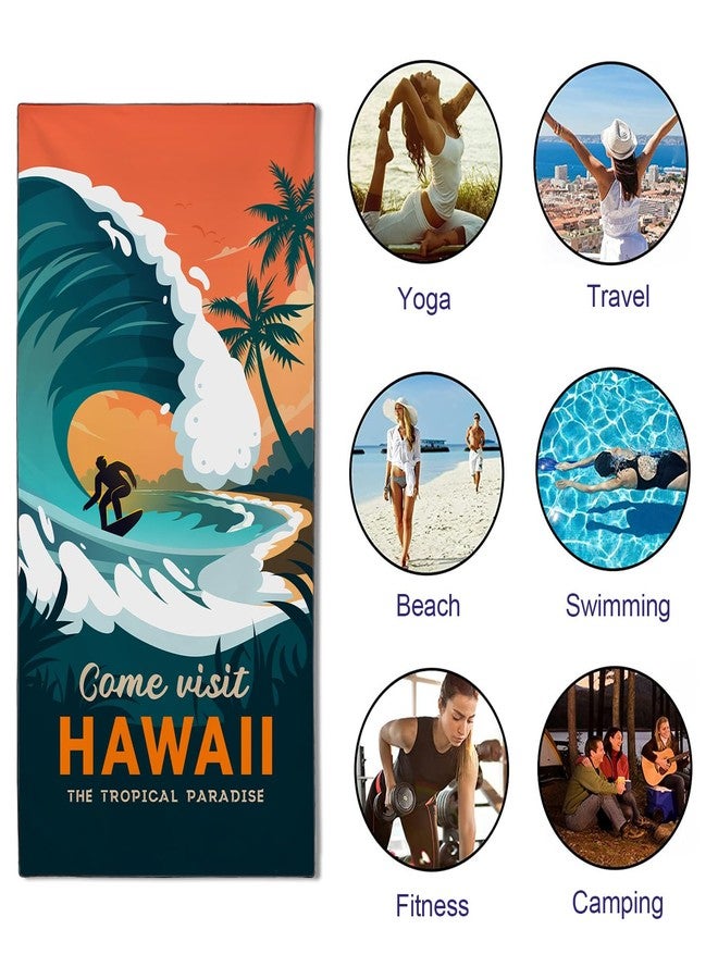 OHTMTHO Tropical Hawaii Beach Towel Extra Large 36"x72", Sand Free Quick Dry Microfiber Towels for Swimming Pool Cruise Ship Vacation Travel Camping Picnic - Image 4